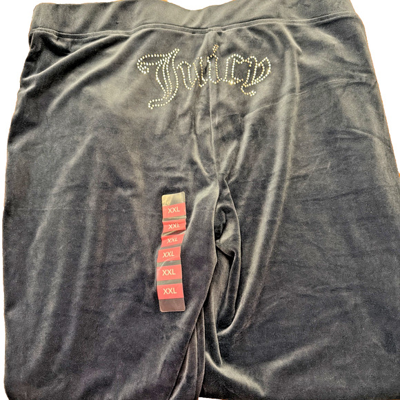 NWT Juicy Couture OG Big Bling Navy Velour Track Pants XXL - Picture 3 of 11